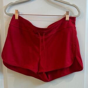 Red Athleta Surge Drawstring Swim Shorts